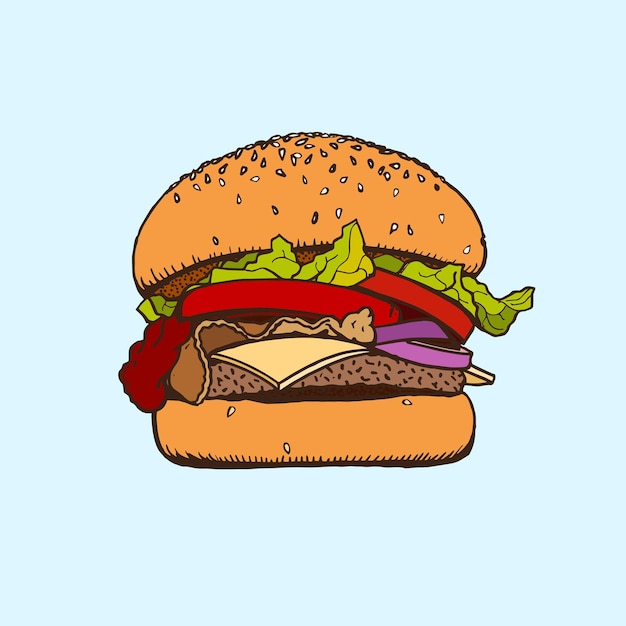 Vector illustration of a burger