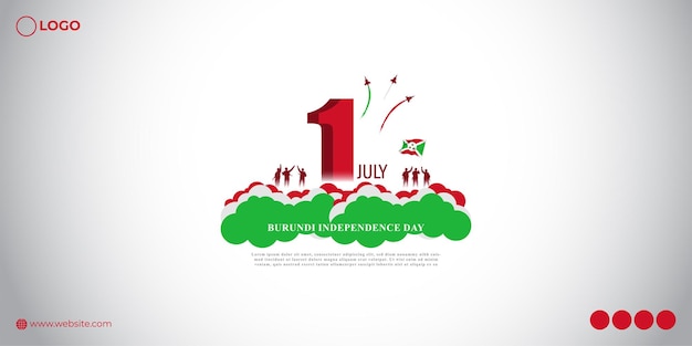 Vector illustration of Burundi Independence day social media story feed mockup template