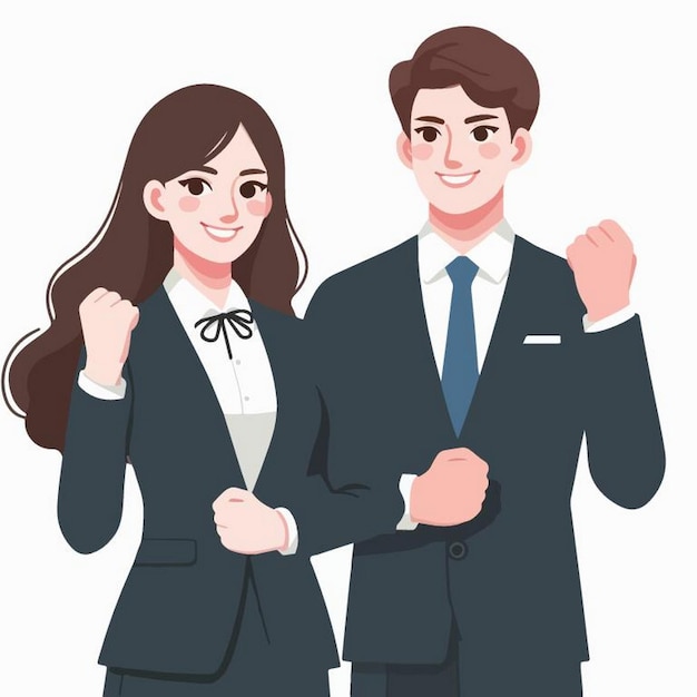 Vector vector illustration of business couple in flat design style