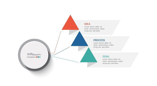 Vector illustration business data visualization process infographic template design with 3 step