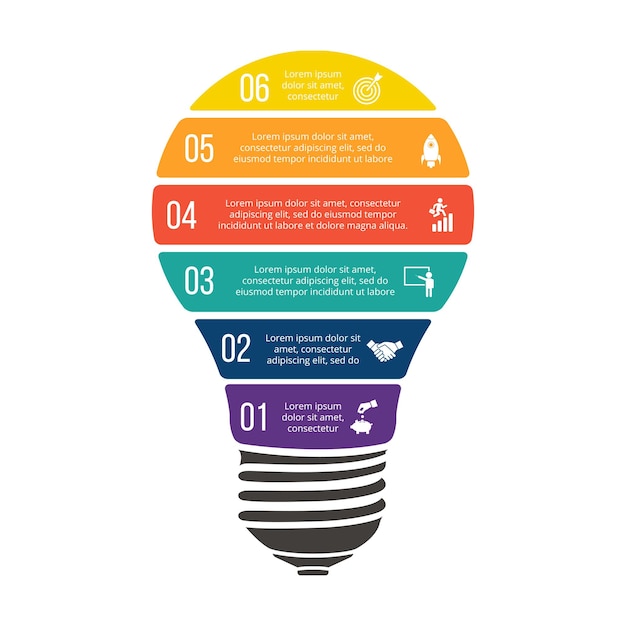 Vector illustration of business infographic with light bulb