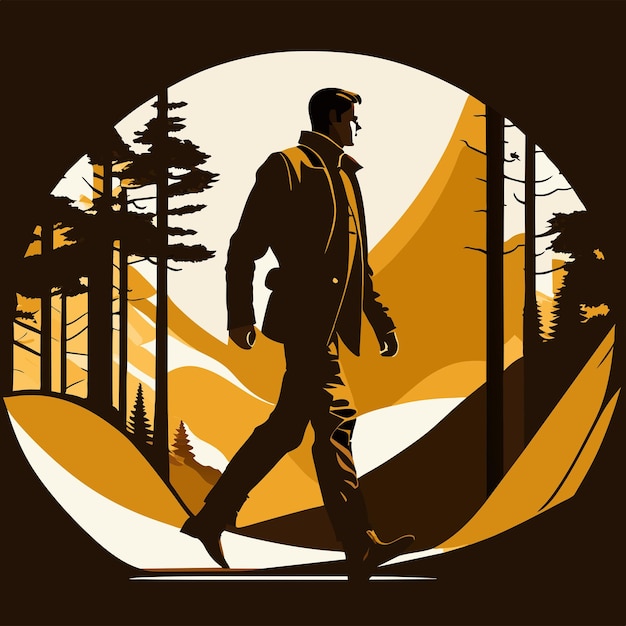 Vector vector illustration a business man walking