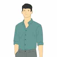 Vector vector illustration of businessman wearing office clothes