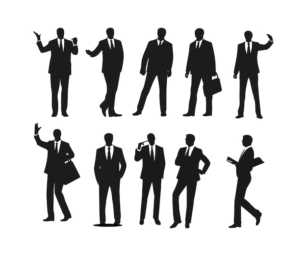 Vector vector illustration of businessmen silhouettes