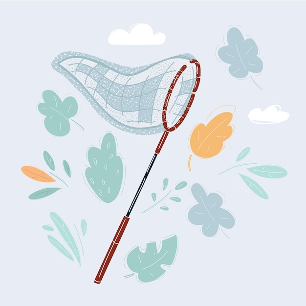 Vector vector illustration of butterfly net