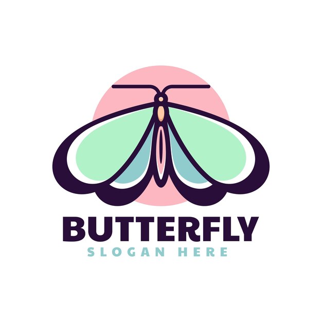 Vector Illustration Butterfly Simple Mascot Style