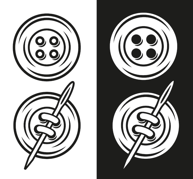 Vector vector illustration of a button in two versions