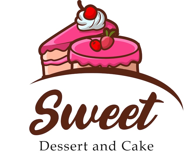 vector illustration of cake logo