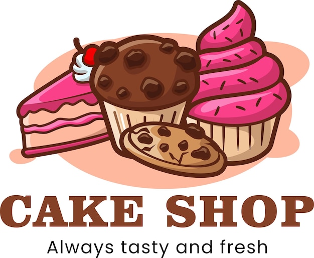 vector illustration of cake logo