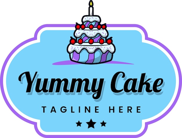 vector illustration of cake logo