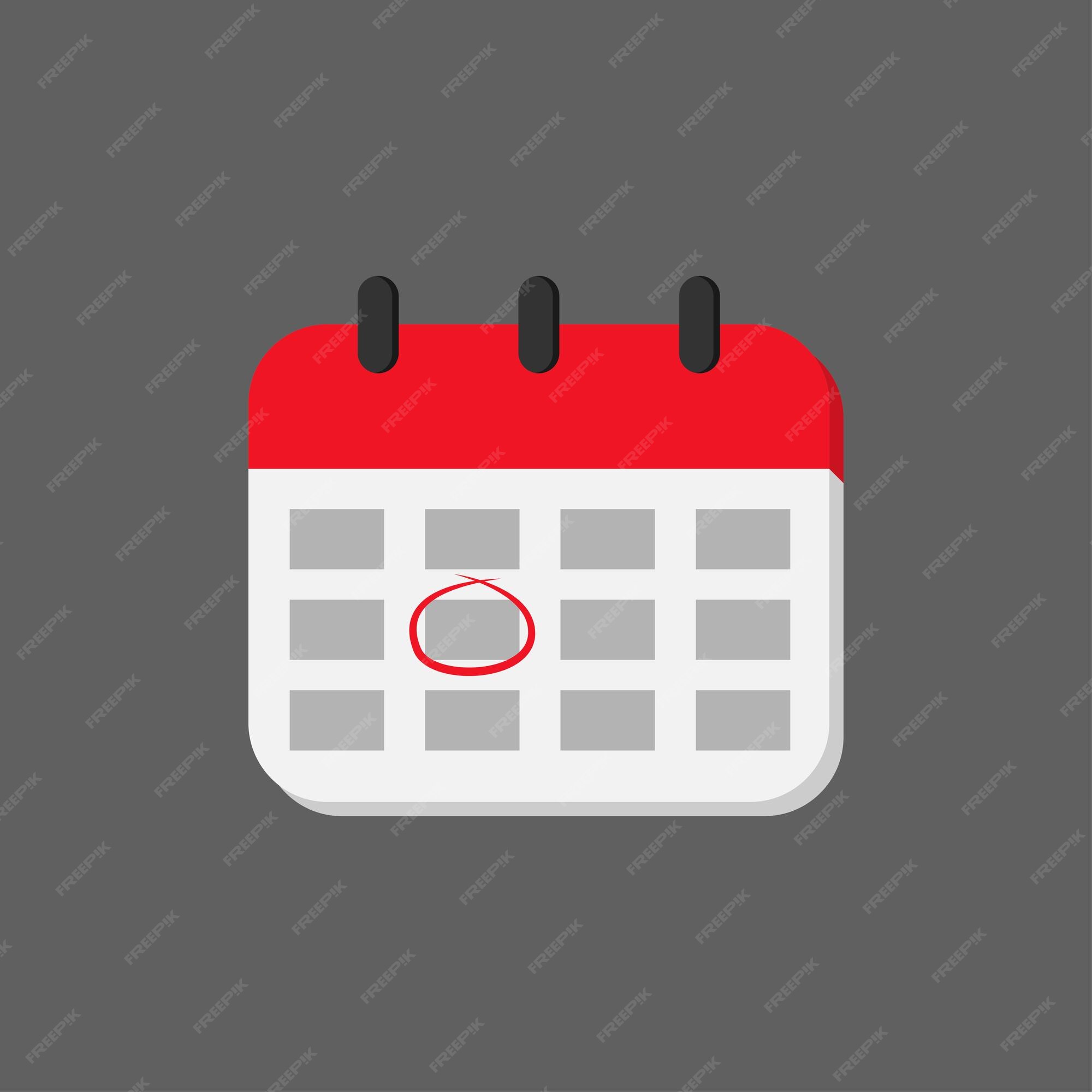 Premium Vector | Vector Illustration For Calendar Icon With Marked Dates