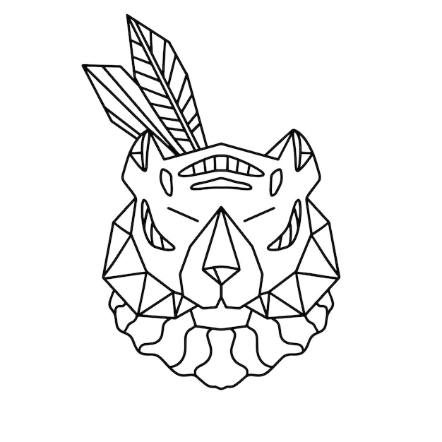 Vector illustration of calm tiger