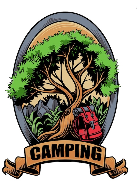 Vector illustration of camping