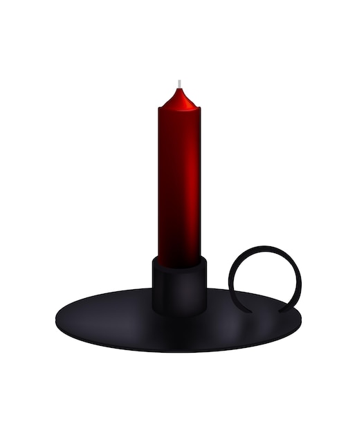Векторная иллюстрация свечи и подсвечника