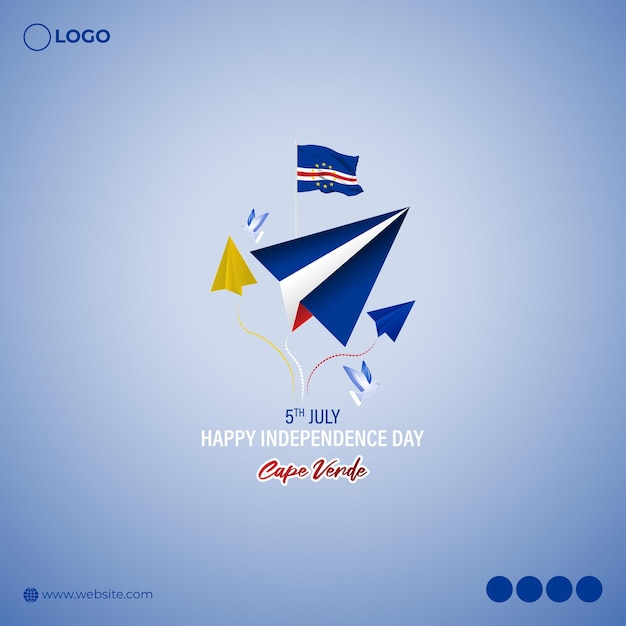 Vector illustration of Cape Verde Independence Day 5 July social media story feed mockup template