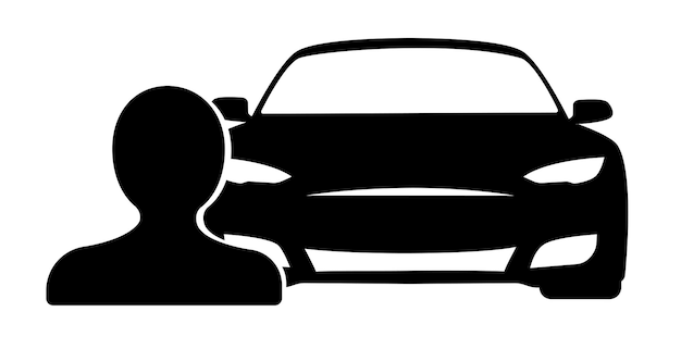 векторная иллюстрация автомобиля мужчины на прозрачном фоне