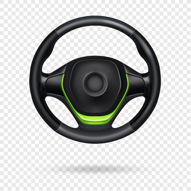 Vector illustration car steering wheel realistic 3d icon