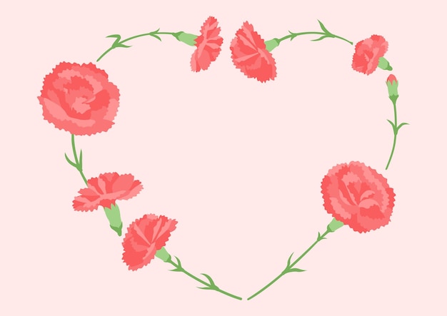 Vector illustration of the carnation frame