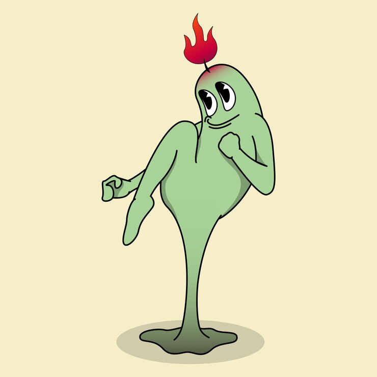 वेक्टर vector illustration of cartoon candle ready to fight