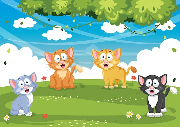 Векторная иллюстрация мультфильм Cat