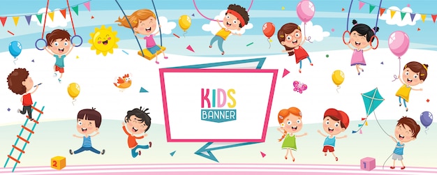 Vector illustration of cartoon children