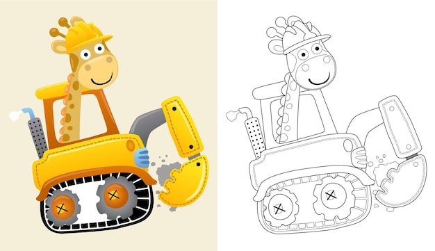 Vector illustration of cartoon Coloring book or page for kids