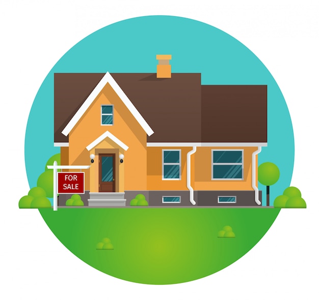 Vector Illustration Cartoon Concept Rent House