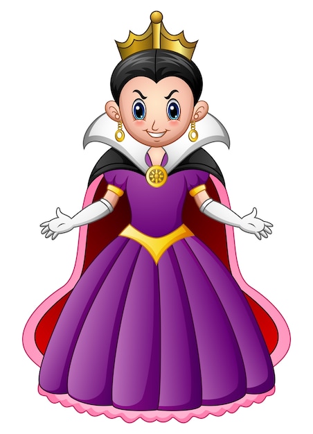 Vector vector illustration of cartoon evil queen