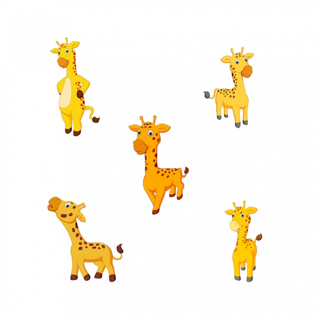 Illustrazione vettoriale di una giraffa cartoon