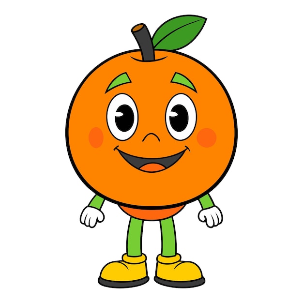 Vector of illustration cartoon orange on white