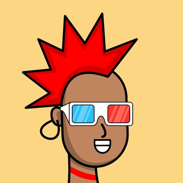 Vector illustration of cartoon punk boy