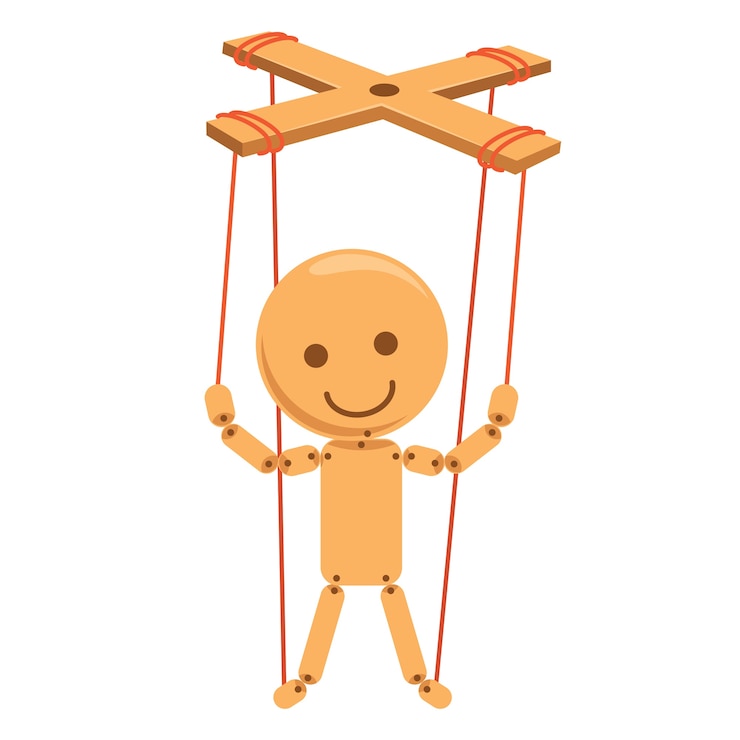 Vector vector illustration of cartoon puppet