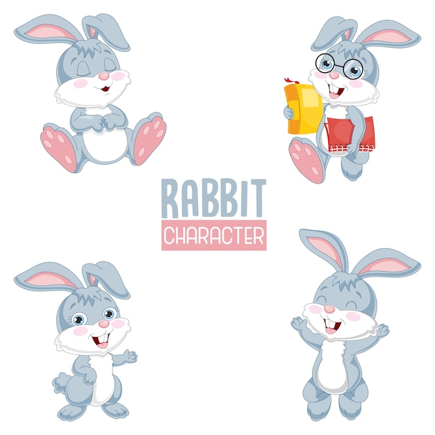 Vector Illustration Of Cartoon Rabbit