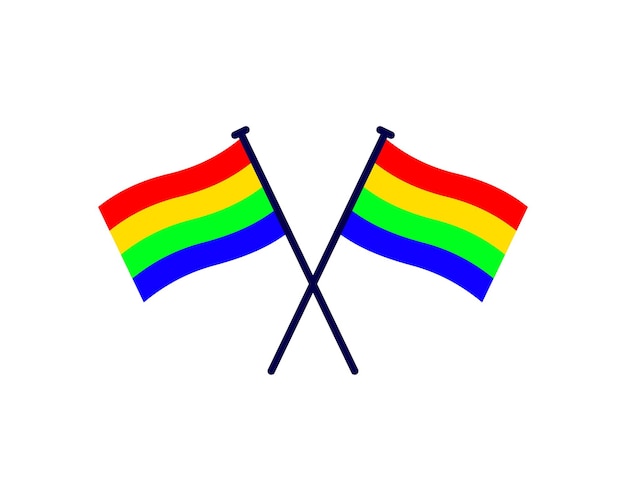 vector illustration of a cartoon rainbow flag