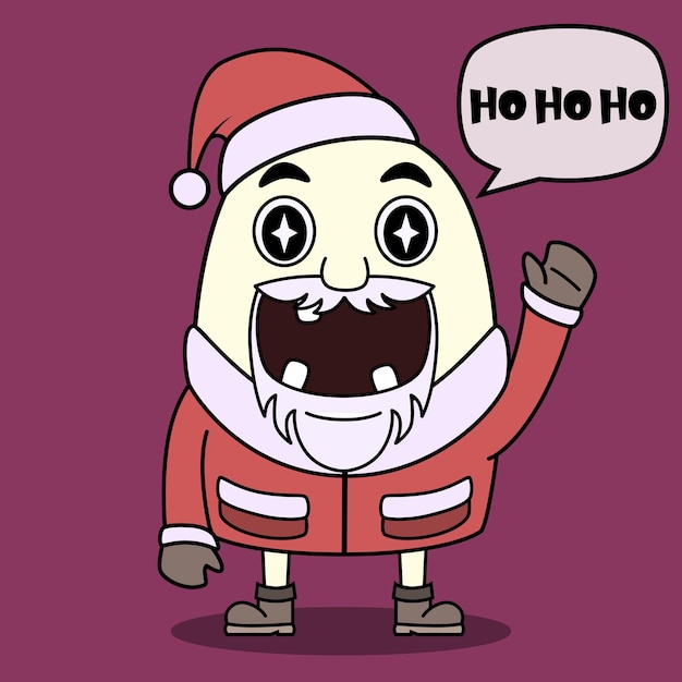 Vector vector illustration cartoon santa claus is saying hello