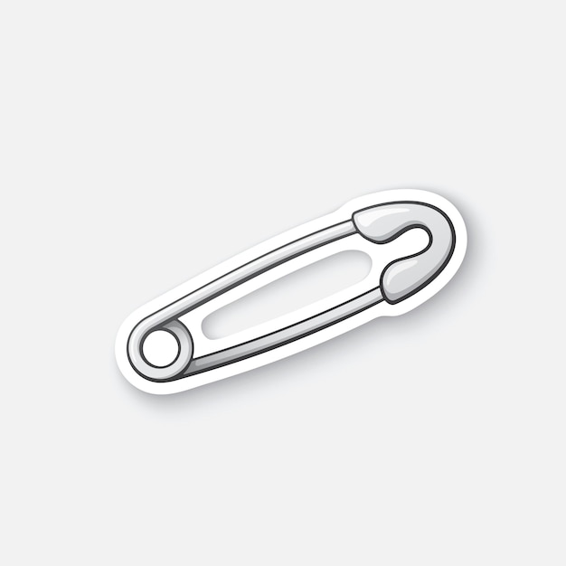 Premium Vector | Vector illustration cartoon sticker of safety pin in comic style with contour Premium Vector | Vector illustration cartoon sticker of safety pin in comic style with contour