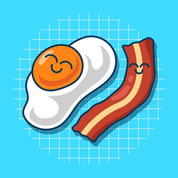 Vector illustration of a cartoon style omelette egg Healthy breakfast