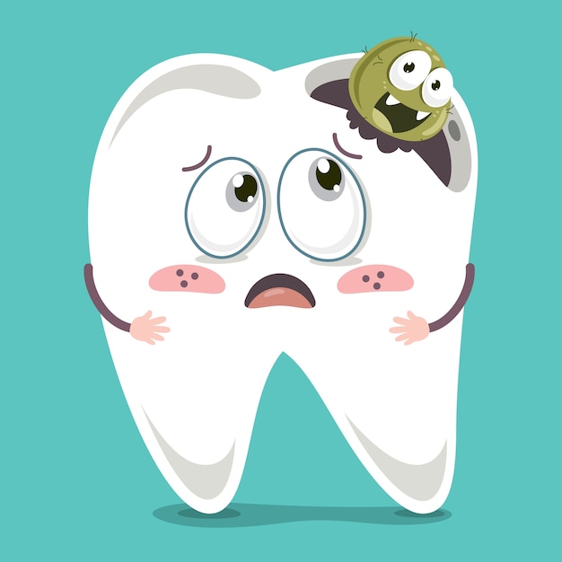 Vector vector illustration of cartoon tooth