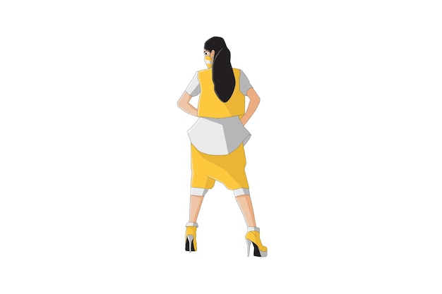 Vector illustration of casual women posing