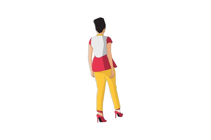 Vector vector illustration of casual women walking