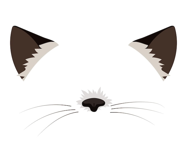 Vector vector illustration of cat mask