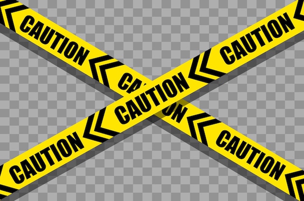 Vector illustration caution text on yellow police crime scene danger tape Do not cross Warning tapes