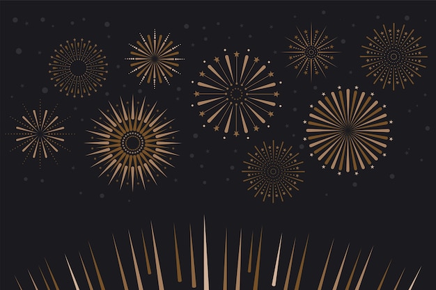 Векторная иллюстрация празднования с фоном фейерверков