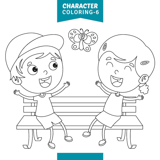 Vector Illustration Of Character Coloring Page