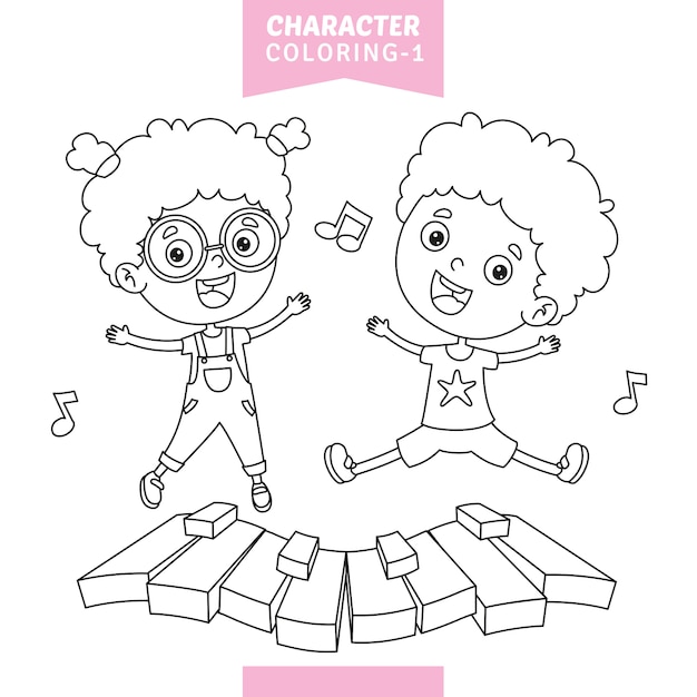 Vector Illustration Of Character Coloring Page