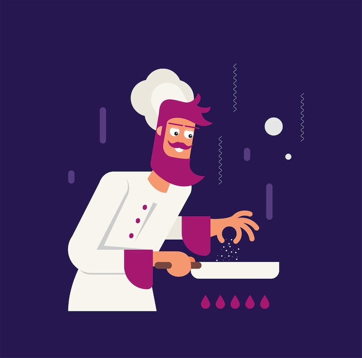 Vector vector illustration of chef flat design