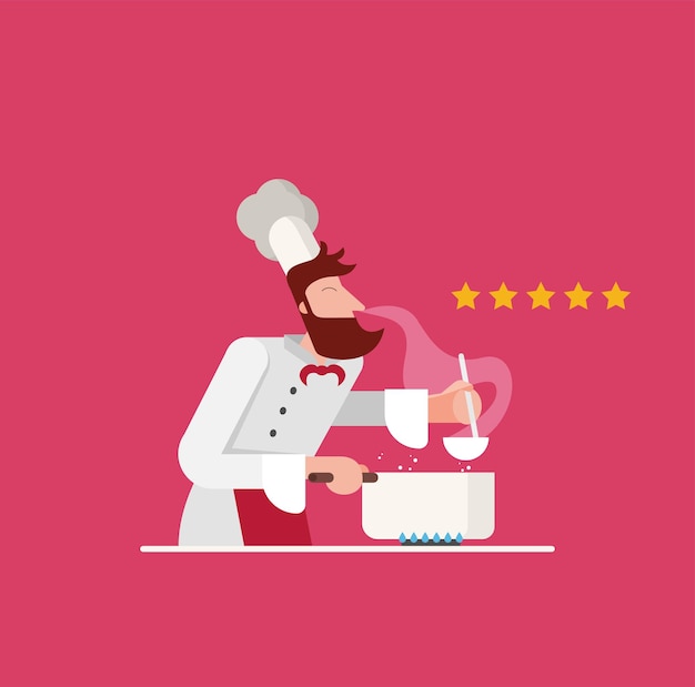 Vector illustration of chef Flat design