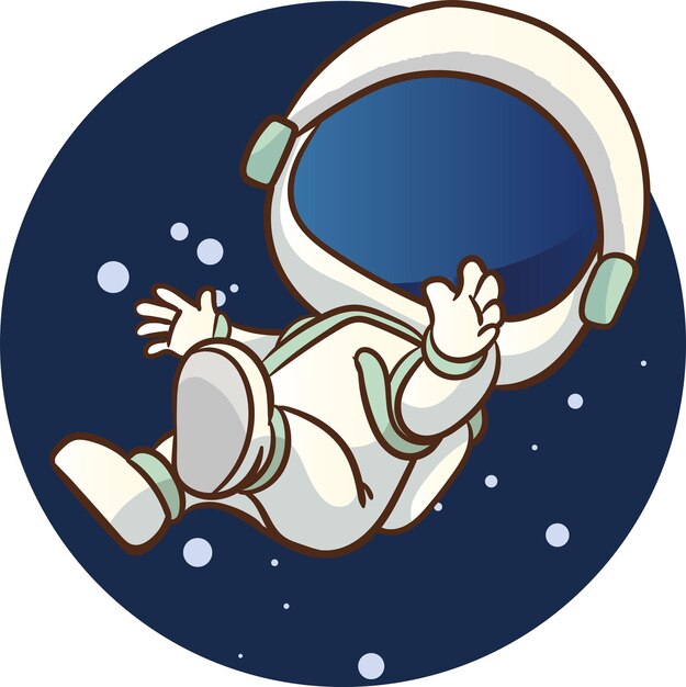 Premium Vector | Vector illustration of child astronaut feels happy in ...