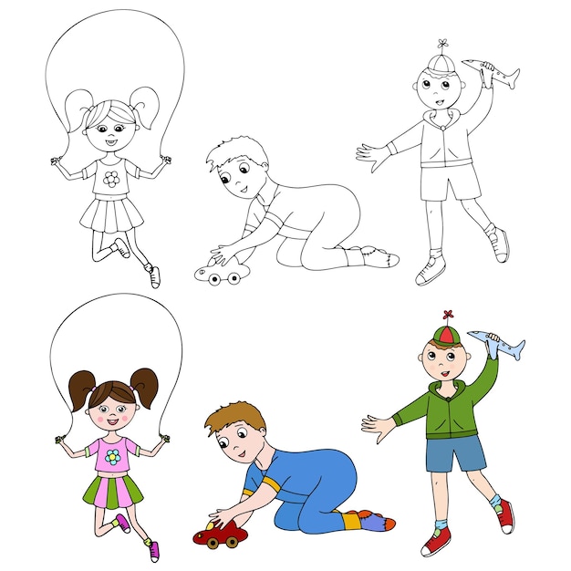 Vector illustration of a children for coloring pages coloring book