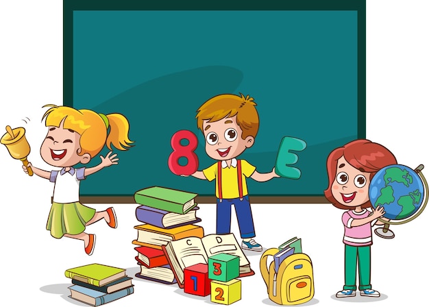 Vettore illustrazione vettoriale del concetto di educazione dei bambini